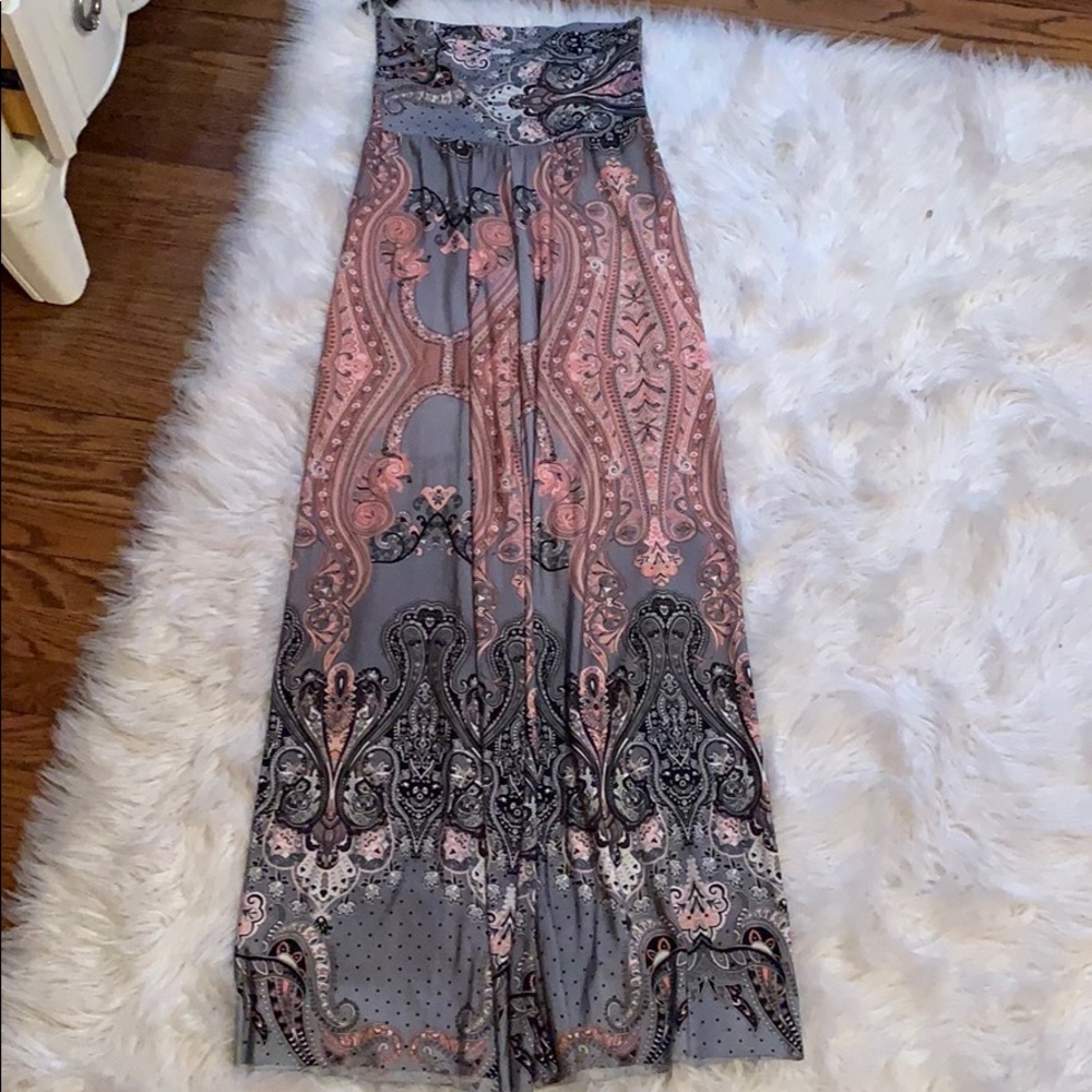 Pink and grey palazzo pants